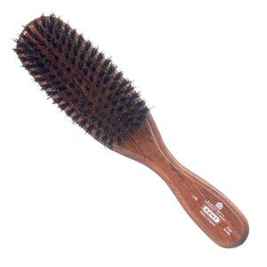 KENT LADIES FINEST DARK WOOD PURE BLACK BRISTLE NARROW BRUSH - LR6